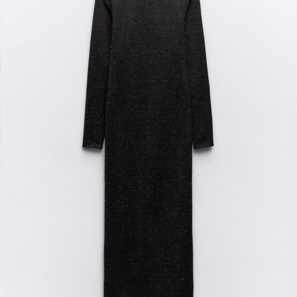 NWT ZARA METALLIC THREAD STRETCH KNIT DRESS S, M, L 5584 - Picture 6 of 8